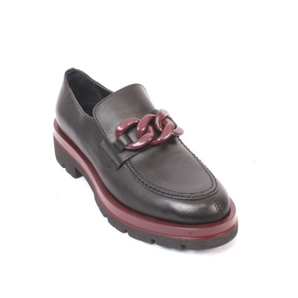 Vernissage 22690 Black Bordo Leather Comfort Loafers